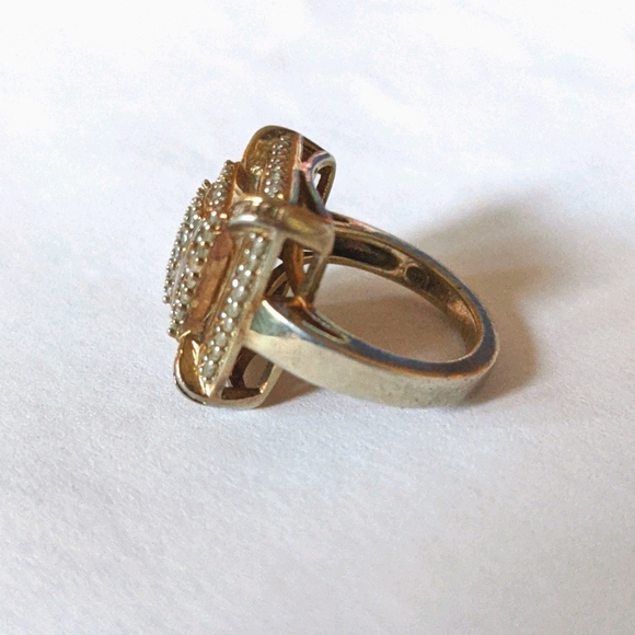 925 Silver Diamond Ring - Picture 3 of 5
